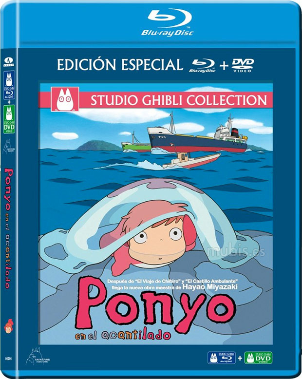 carátula Ponyo en el Acantilado (Combo Blu-ray + DVD) Blu-ray 1