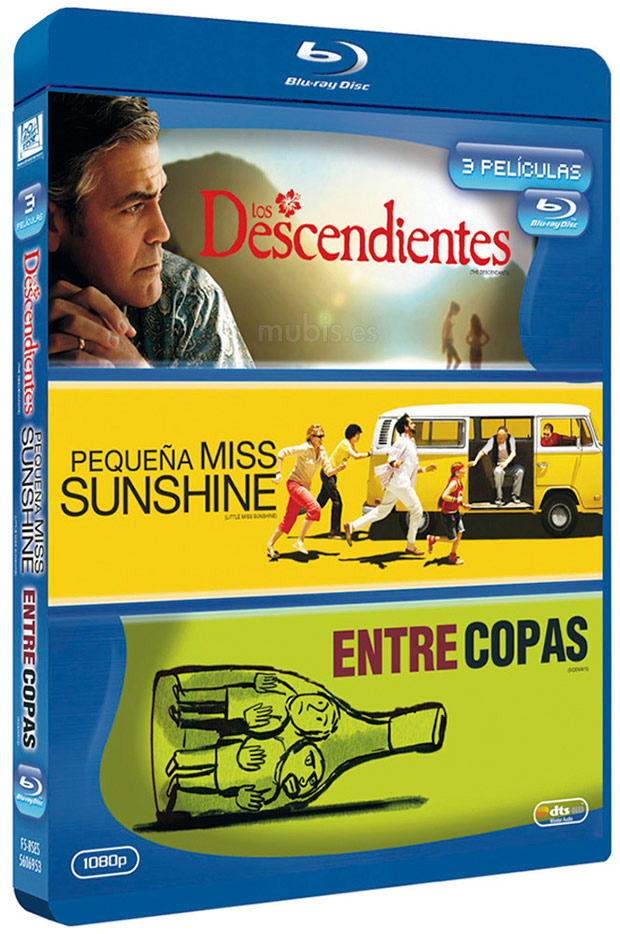 carátula Pack Los Descendientes + Pequeña Miss Sunshine + Entre Copas Blu-ray 1
