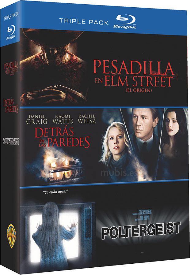 carátula Pack Pesadilla en Elm Street (El Origen) + Detrás de las Paredes + Poltergeist Blu-ray 1