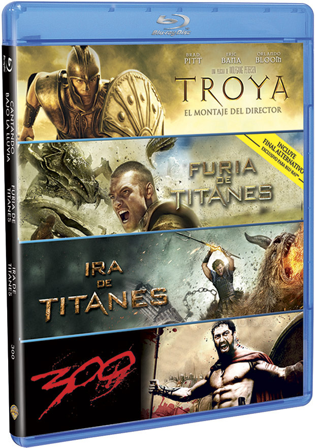 Pack Troya + Furia de Titanes + Ira de Titanes + 300 Blu-ray