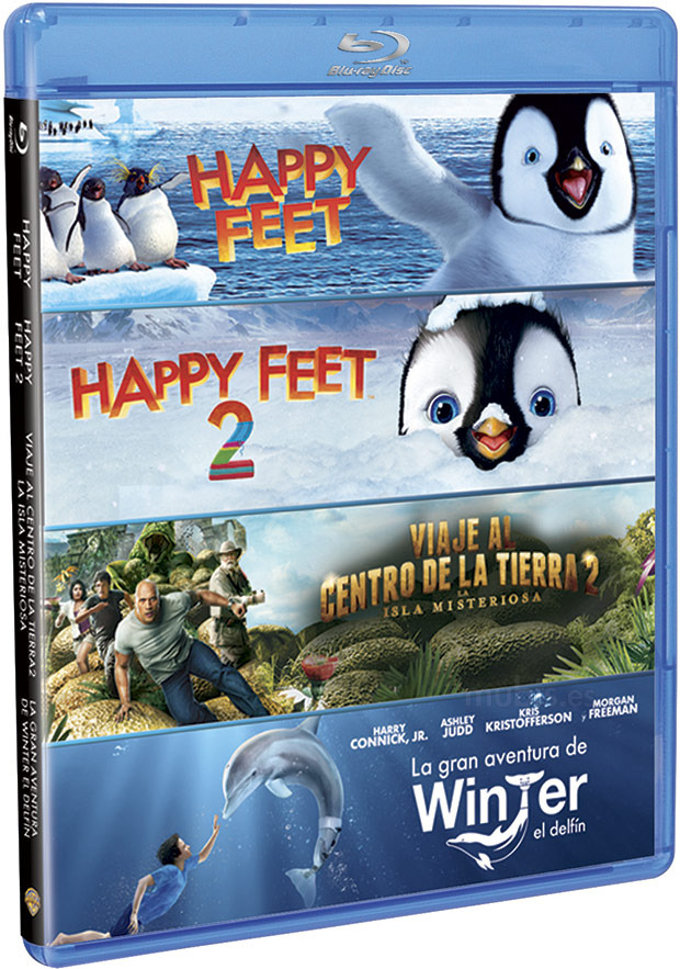 Pack Happy Feet + Happy Feet 2 + Viaje al Centro de la Tierra 2 + La Gran Aventura de Winter, El Delfín Blu-ray