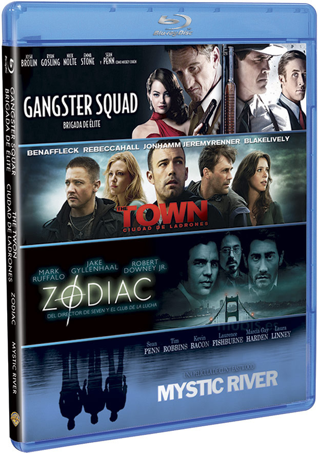 Pack Gangster Squad + The Town + Zodiac + Mystic River Blu-ray