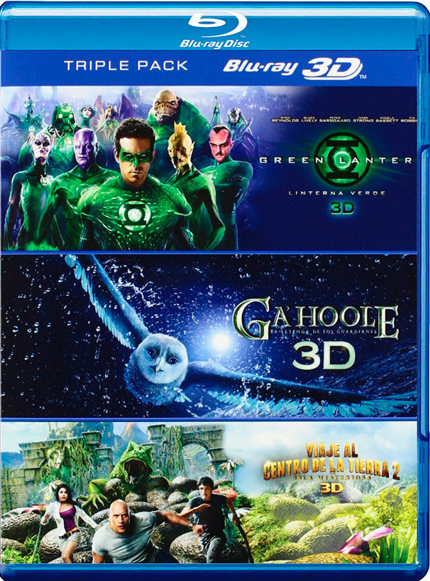 Pack Green Lantern + Ga'Hoole + Viaje al centro de la Tierra 2 Blu-ray 3D