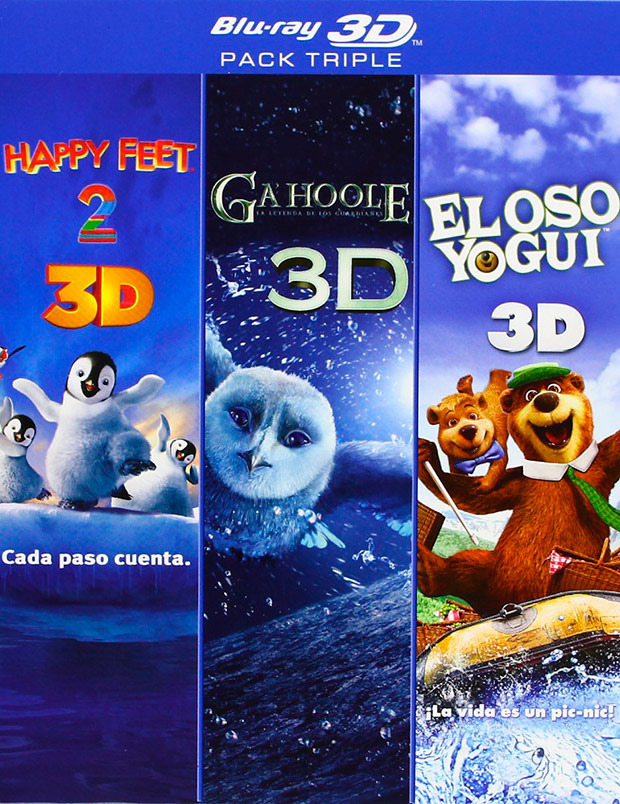 Pack El Oso Yogui + Ga'Hoole + Happy Feet 2 Blu-ray 3D