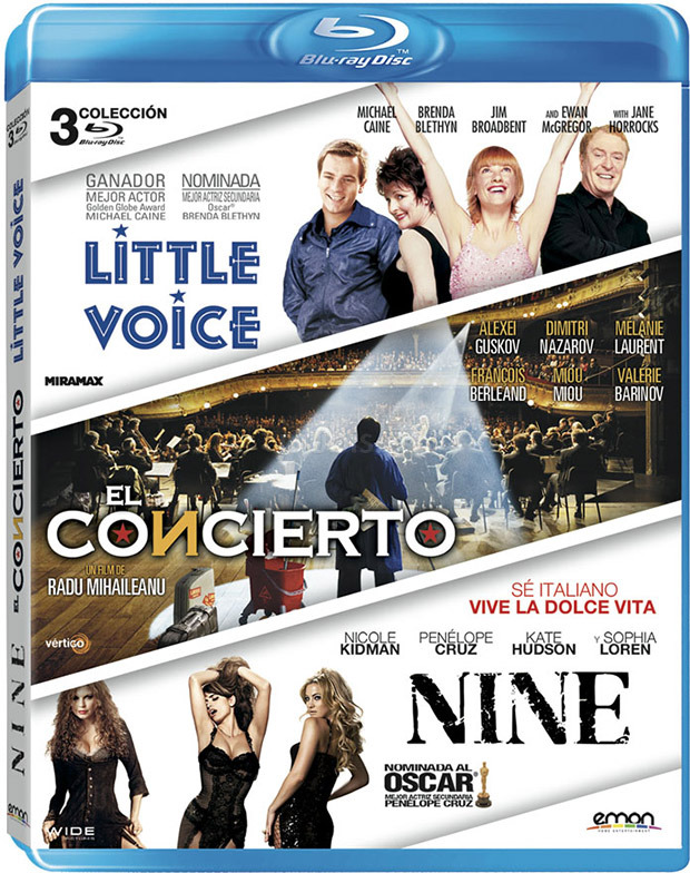carátula Pack Little Voice + El Concierto + Nine Blu-ray 1