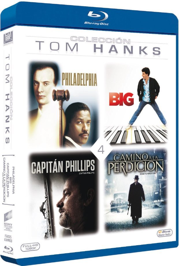 Pack Tom Hanks: Big + Philadelphia + Capitán Phillips + Camino a la Perdición Blu-ray
