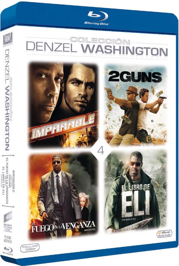 carátula Pack Denzel Washington: 2 Guns + Imparable + El Fuego De La Venganza + El Libro De Eli Blu-ray 1