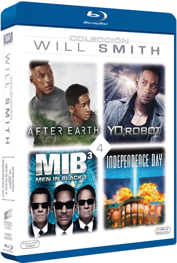 Pack Will Smith: Independence Day + After Earth + Yo, Robot + Men In Black 3 Blu-ray