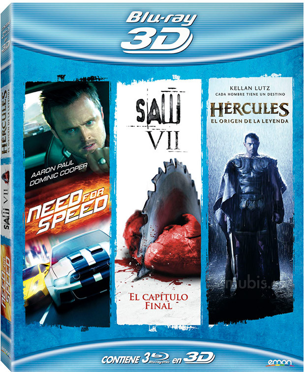 carátula Pack Need for Speed + Hércules: El Origen de la Leyenda + Saw VII (3D) Blu-ray 3D 1