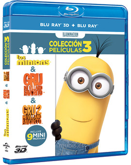 Pack Gru + Gru 2 + Los  Minions Blu-ray 3D 2