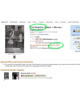 True Detective amazon.com pre-order