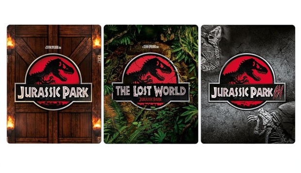 Steelbooks de la trilogía de "Jurassic Park" exclusivos de zavvi para mayo.