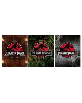 Steelbooks de la trilogía de "Jurassic Park" exclusivos de zavvi para mayo.