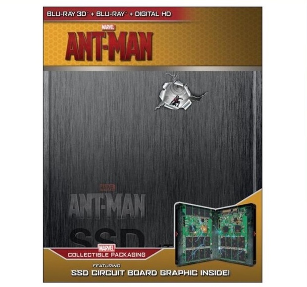 Diseño frontal del steelbook "Ant-Man" en USA.