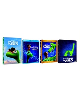 Steelbook y carátulas de las ediciones de "The Good Dinosaur" en Italia.
