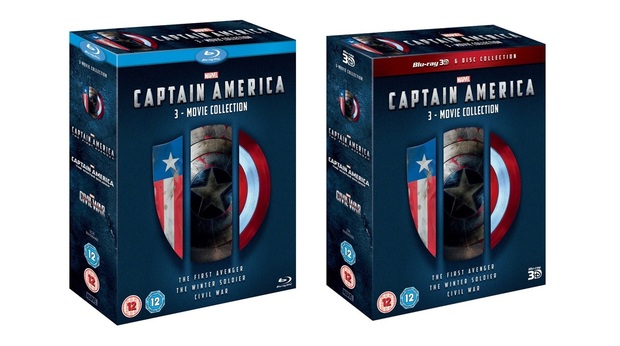 Pack para la trilogía de "Captain America" en 2D & 3D en UK.