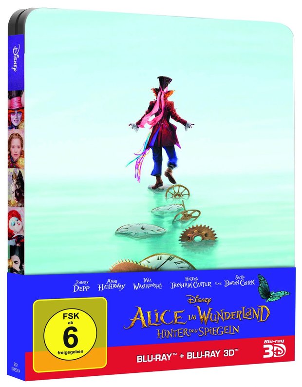 Diseño frontal del steelbook "Alice Trough The Glass" en Alemania.