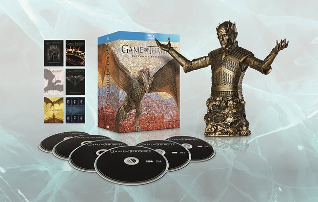 Pack exclusivo con las seis temporadas de "Game Of Thrones" y con busto de bronce anunciado en UK.
