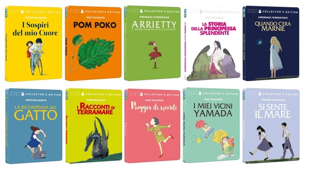 Nuevos steelbooks del Studio Ghibli anunciados en Italia.