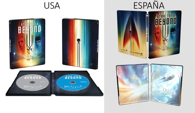 Diseños del steelbook "Star Trek Beyond" en USA & España.