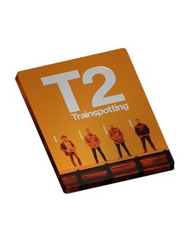 Detalle bajorrelieve en la frontal del steelbook "T2 Trainspotting" en UK.