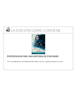 Póster de regalo al reservar "Rogue One: Una Historia de Star Wars" en Game.
