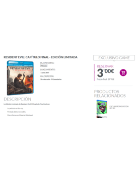Disponible para reservar la edición exclusiva de Game.