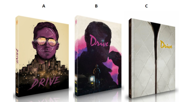 Mediabooks de Drive con tres covers distintas en exclusiva en Alemania.