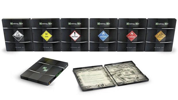 Nuevos steelbooks emulando barriles de la serie Breaking Bad anunciados en Francia.