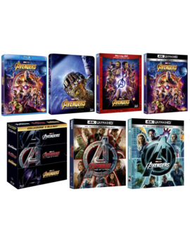 Carátulas Avengers Infinity War y precuelas en UHD 4K y pack (Italia)