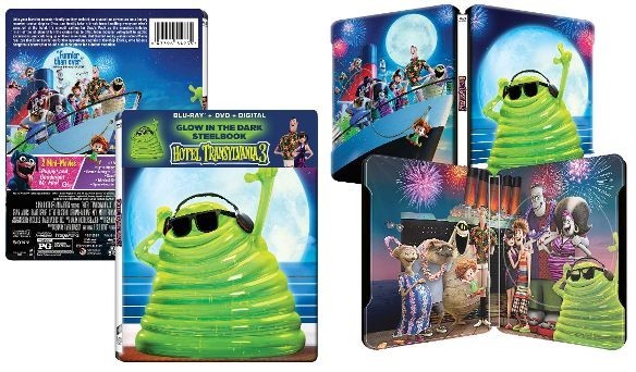 Steelbook Hotel Transylvania 3 con fosforescencia en Italia.