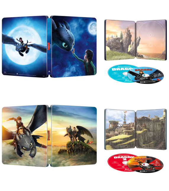 Steelbooks UHD 4K de How To Train Your Dragon 1&2