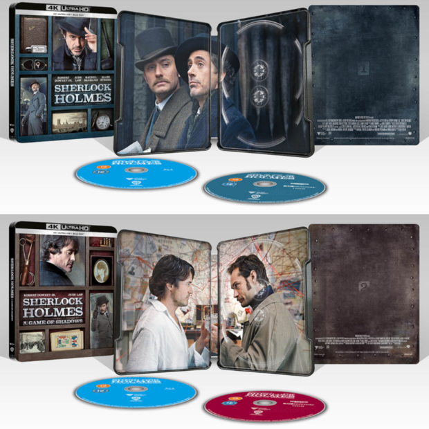 Diseños finales steelbooks 4K de Sherlock Holmes