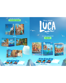 Ediciones coreanas de Luca con funda, postales.
