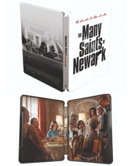 Diseño steelbook 4K Santos Criminales, precuela de Los Soprano