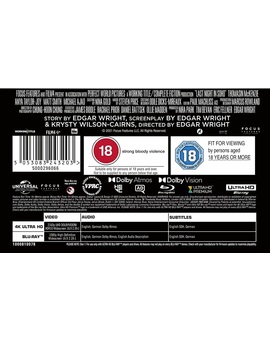 Idiomas Last Night in Soho en 4K/BD en UK