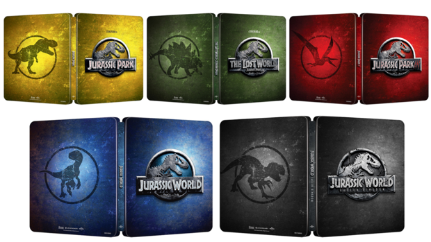 Diseños steelbook 4K saga jurásica 