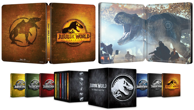 Diseño steelbook Jurassic World Dominion y cofre