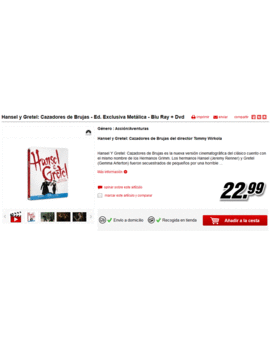MediaMarkt anuncia en exclusiva: "Hansel y Gretel: Cazadores de Brujas" (Steelbook Blu-Ray + Dvd)