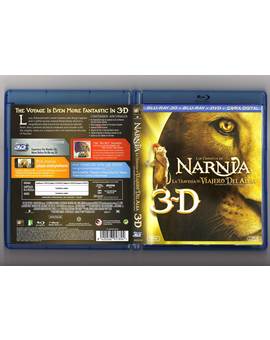 Contraportada bilingüe o lapsus tipográfico en "Las Crónicas de Narnia: La Travesía del Viajero del Alba" (Blu-ray 3D).