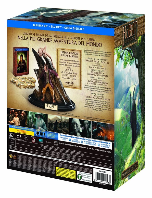 Contraportada italiana de "Lo Hobbit: Un Viaggio Inaspettato" (Collectors Edition) anunciado para el 13 de noviembre.
