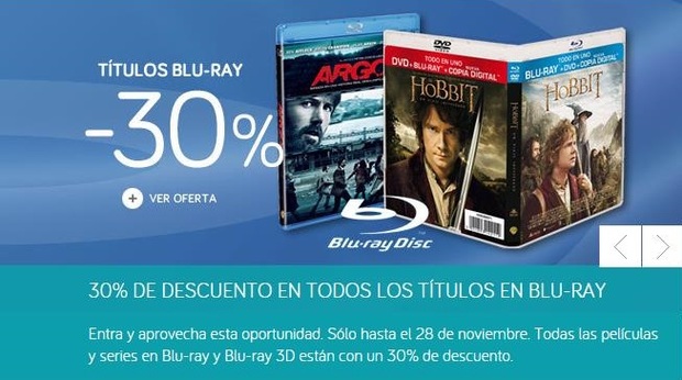 La oferta de ECI: "Títulos blu-ray -30%" (hasta el 28 de noviembre)