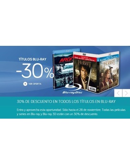 La oferta de ECI: "Títulos blu-ray -30%" (hasta el 28 de noviembre)