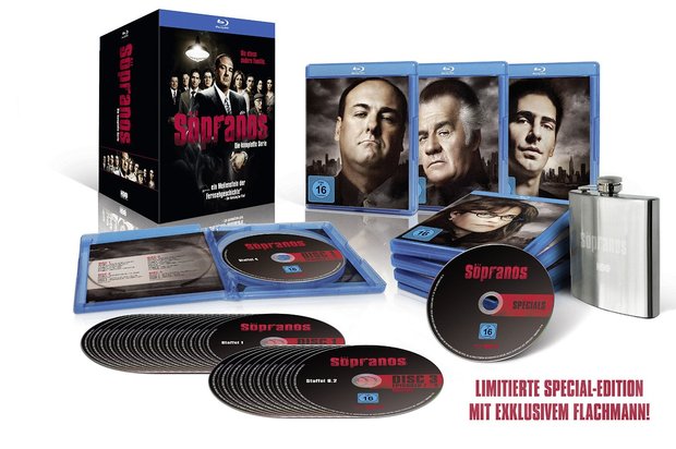Edición alemana "The Sopranos" con petaca incluida.