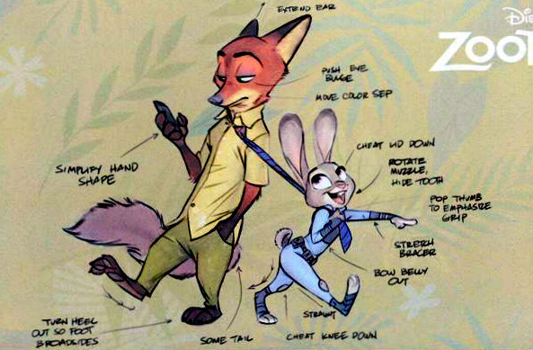 Concept Art de Zootopia (Annecy Festival) , luego en CGI ya es otro cuento