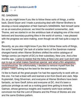 Joseph Gordon Levitt abandona Sandman