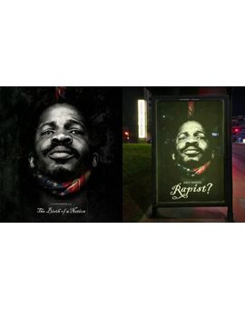 Un artista callejero vandaliza los posters de Birth of a Nation