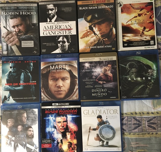 Mi colección Ridley Scott. Cuales son vuestro top 5 de este director?