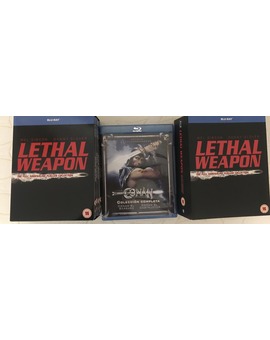 Nuevas compras. Paso de dvd a blu ray Arma Letal y Conan con la oferta del 25% no llega a 20 euros.