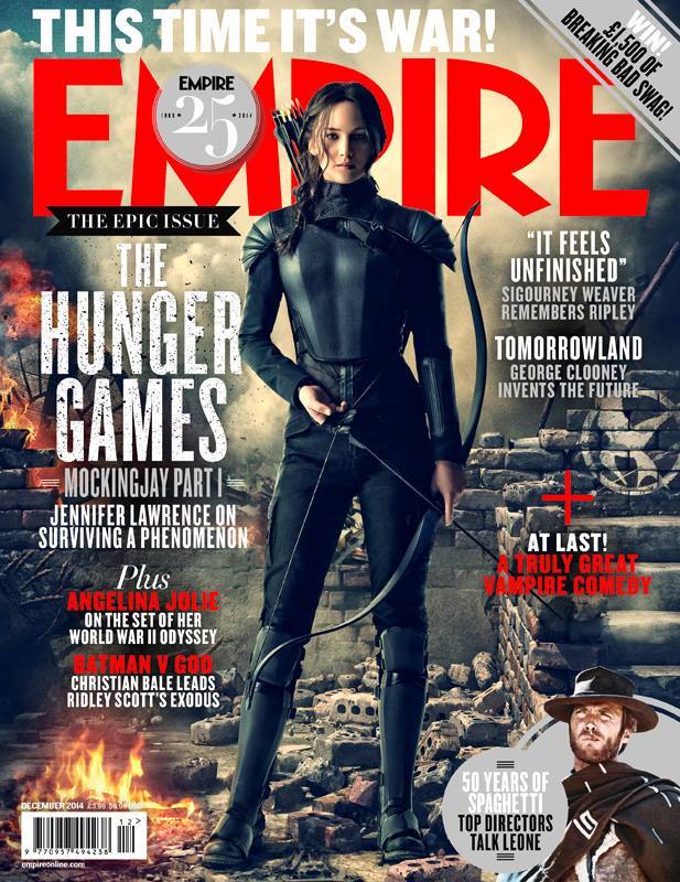 Jennifer Lawrence como Katniss en la portada de la revista EMPIRE